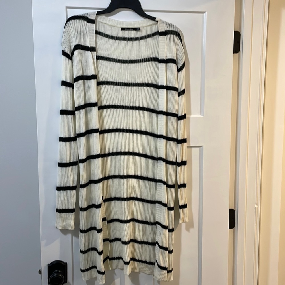 Striped duster cardigan